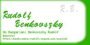 rudolf benkovszky business card